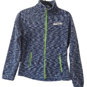 Seattle Seakhawks NFL Womens blue fleece zip up size small